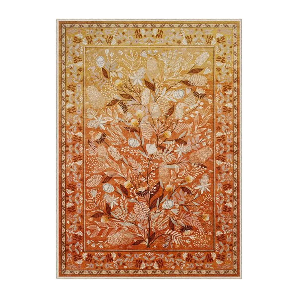 Wucifang Jewelry Teppich Botanisch Floral in Grün, Waschbar und Rutschfest, B/T: 60 x 40 cm - Bild 1