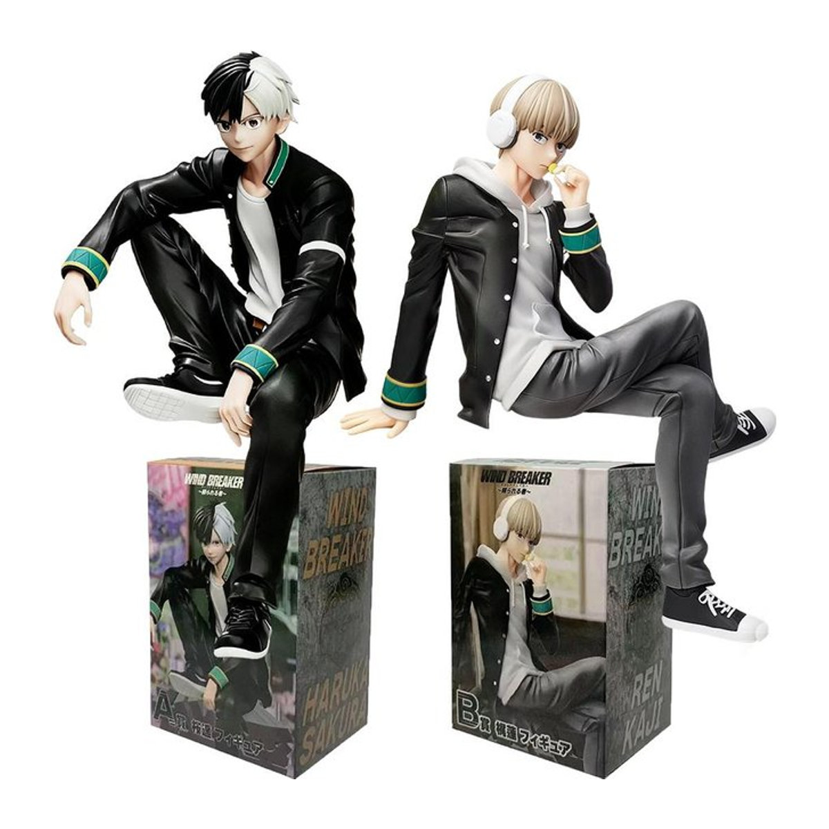 Wucifang Jewelry Wind Breaker Anime Figur Sakura Haruka und Kaji Ren Sitzendes Modell aus PVC, Multicolor, Höhe: 15 cm - Bild 1