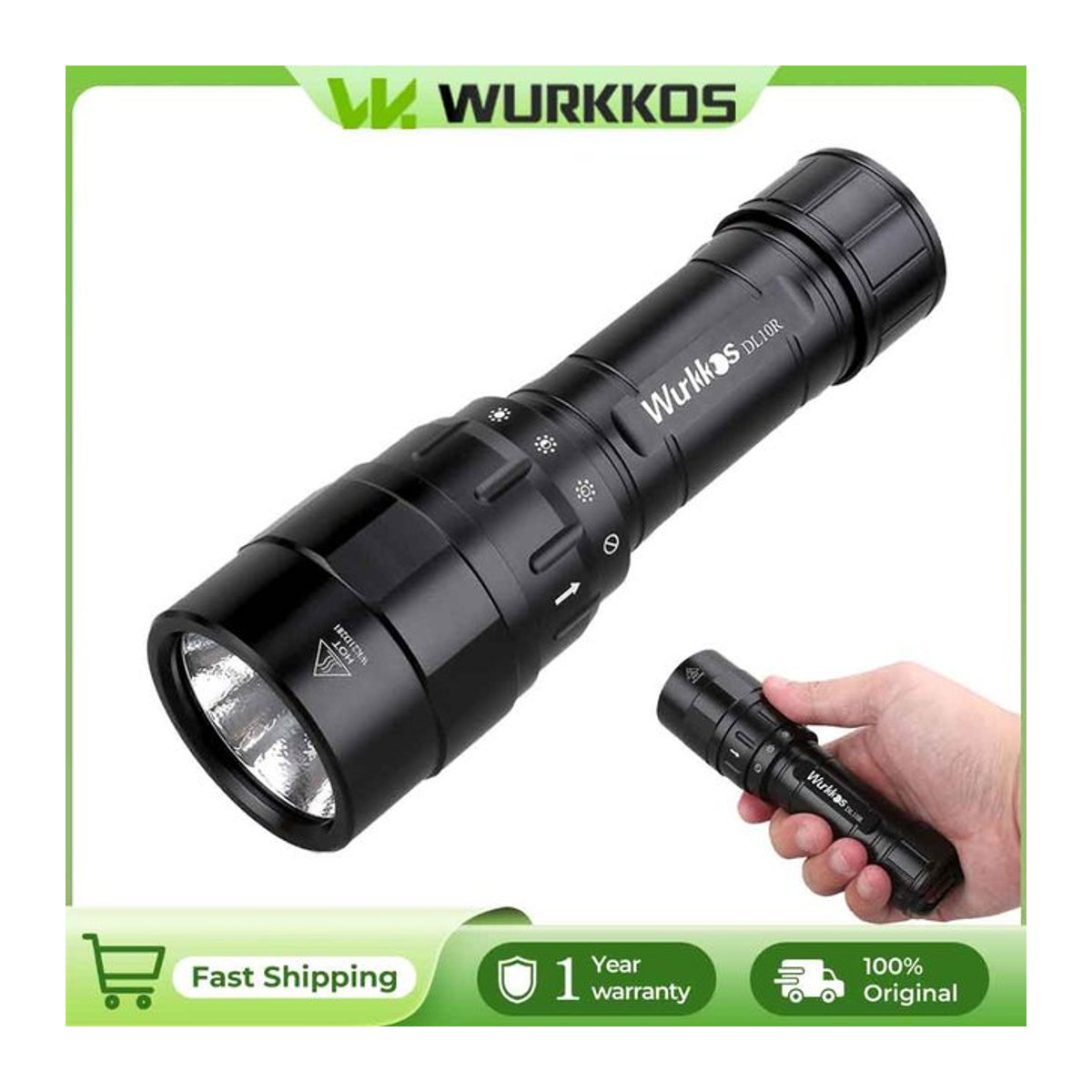 Wurkkos DL10R Tauchlampe mit XHP70.2 LED, 4500 lm, USB-C wiederaufladbar und Magnetsteuerung - Bild 1