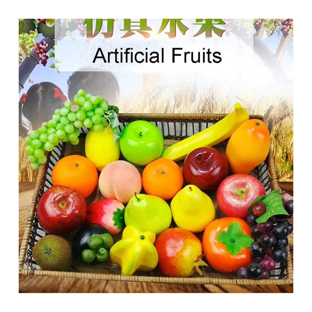 Wusmart Dekorative Künstliche Früchte aus Kunststoff, Multicolor Kiwi für Home Decor und Fotografie-Requisiten - Bild 1