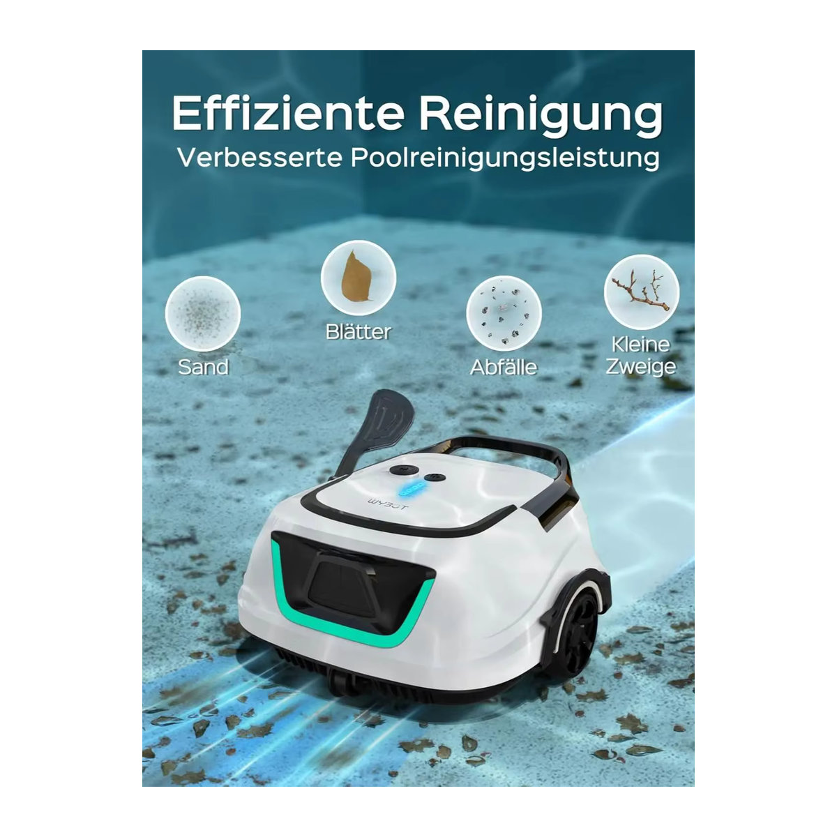 Wybot A1 OS2010 Kabelloser Roboter-Poolreiniger in Schwarz für Pools bis 100 m2 - Bild 1
