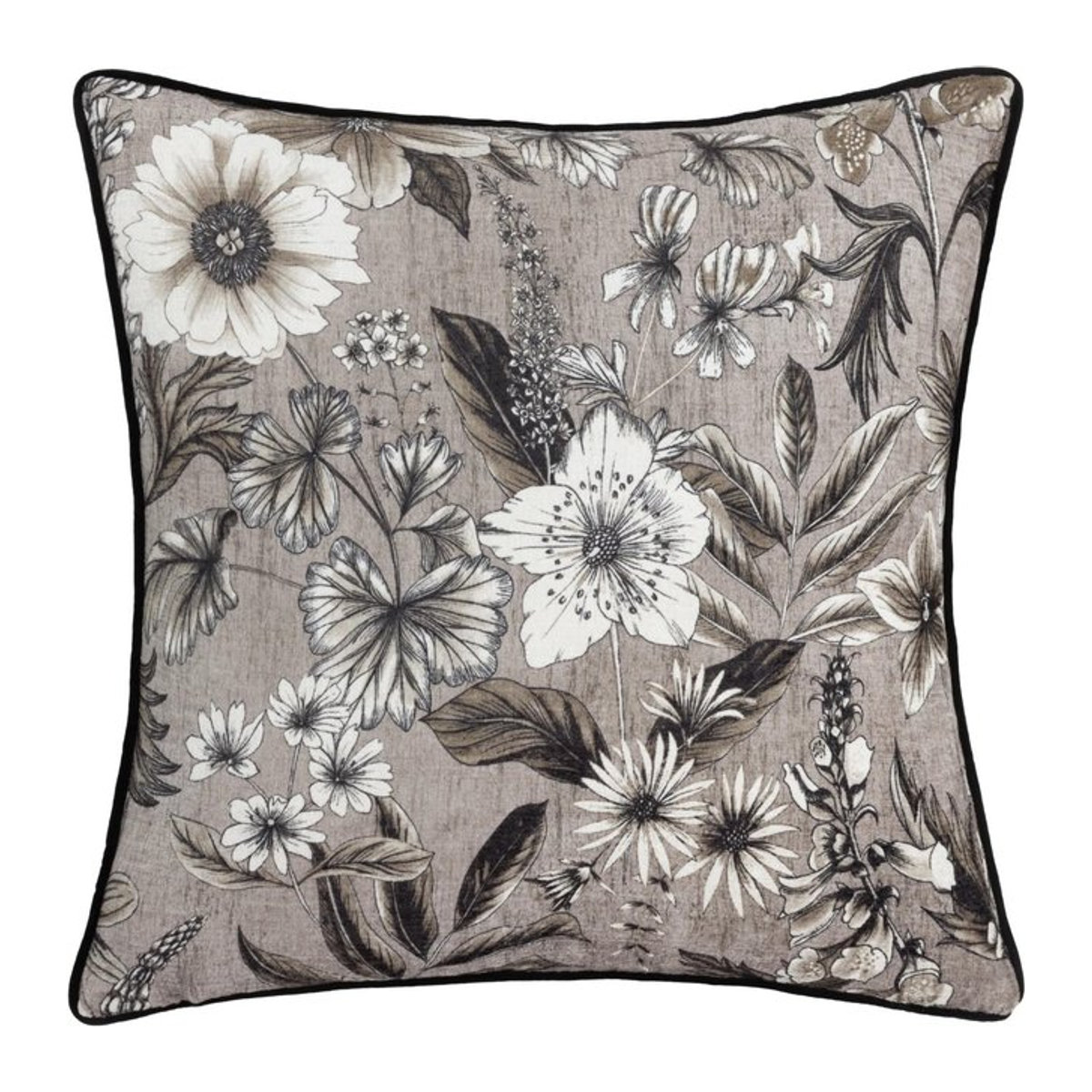 Wylder Harlington Kissenbezug Harlington Botany aus Samt mit Blumenmuster in Sepia, Breite: 50 cm - Bild 1
