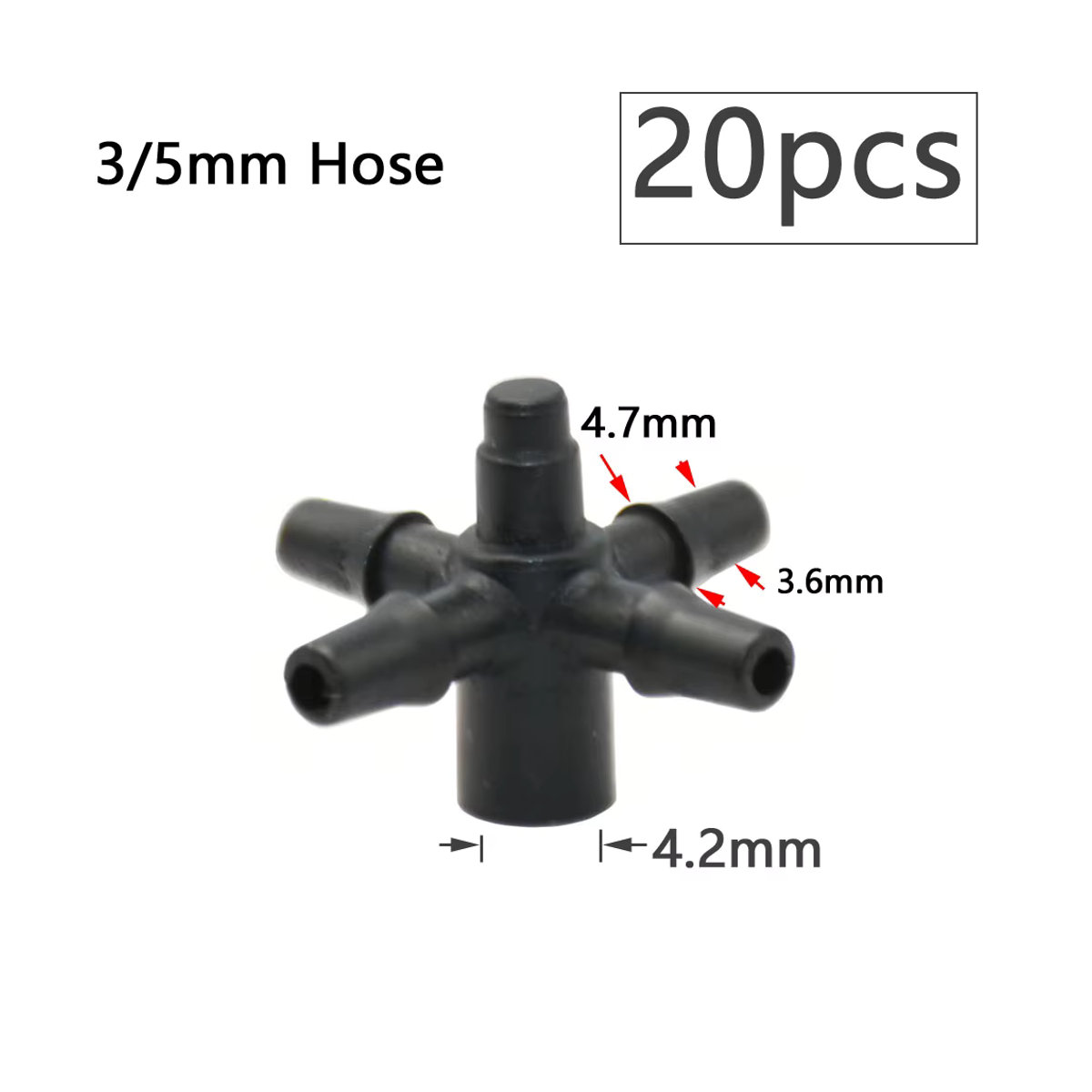 WYZXM Garten Tropfbewässerung Dropper 1/8 Zoll 2/4-Wege-Wasserrohrverbinder für 4/7 mm bis 3/5 mm Schlauch in Multicolor - Bild 2