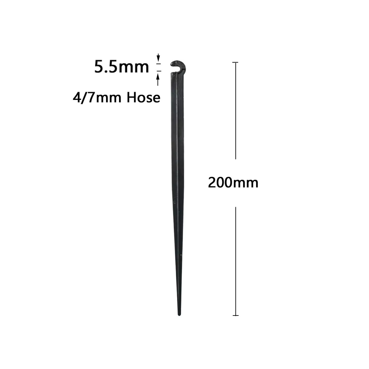 WYZXM Schlauchhalter C-Form für Tropfbewässerungssysteme, schwarze Garten-Befestigungspfähle aus Kunststoff für 1/8'' 1/4'' 3/8'' 16/20mm Schläuche - Bild 2