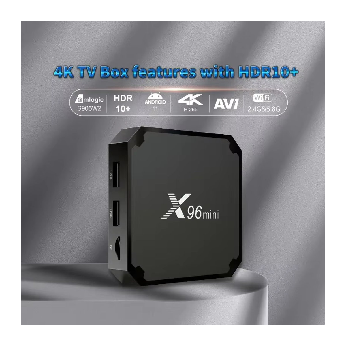 X96 Mini Smart TV Box Android 4K WLAN Set-Top-Box Schwarz - Bild 3
