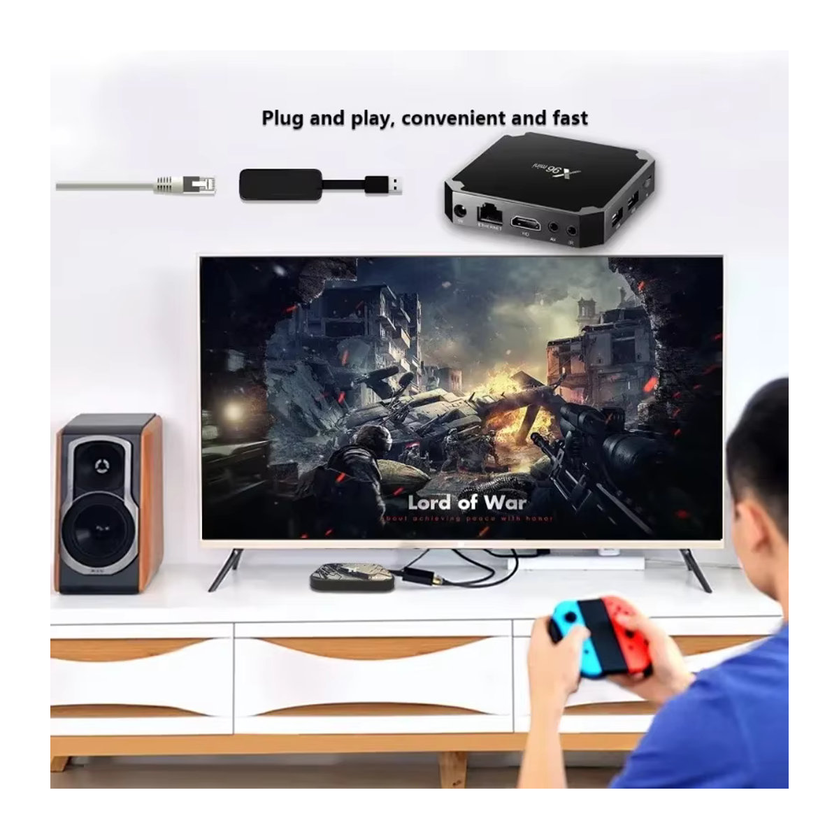 X96 Mini Smart TV Box Android 4K WLAN Set-Top-Box Schwarz - Bild 4