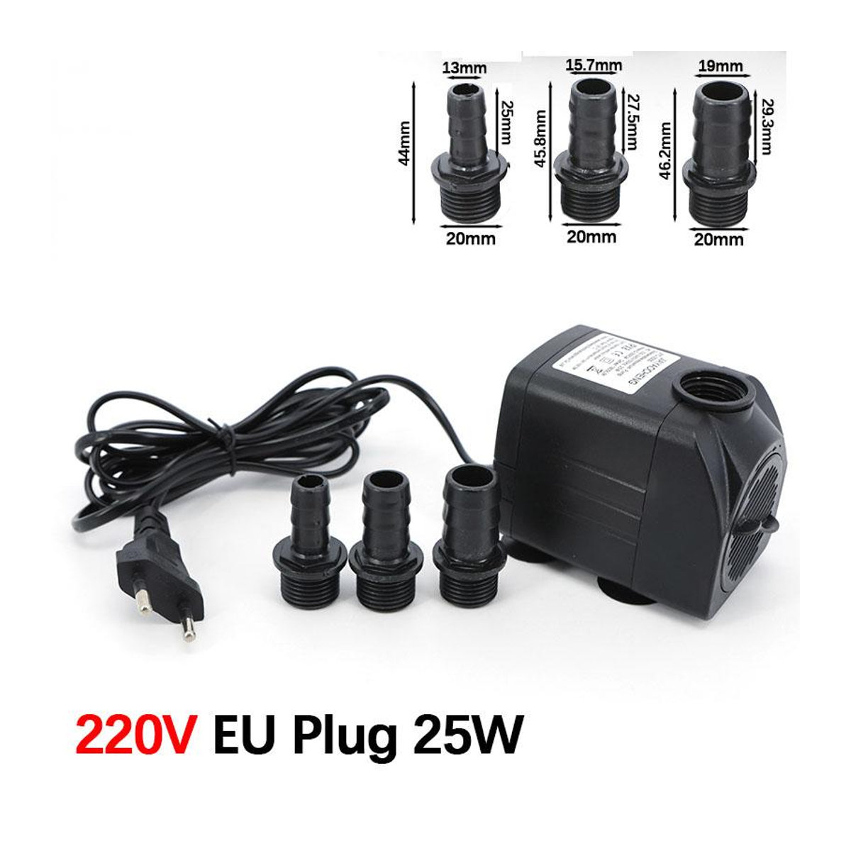 XHJ12 Tauchwasserpumpe 25W mit 1800L/H für Aquarium, Teich und Brunnen, AC 220V mit EU-Stecker - Bild 5
