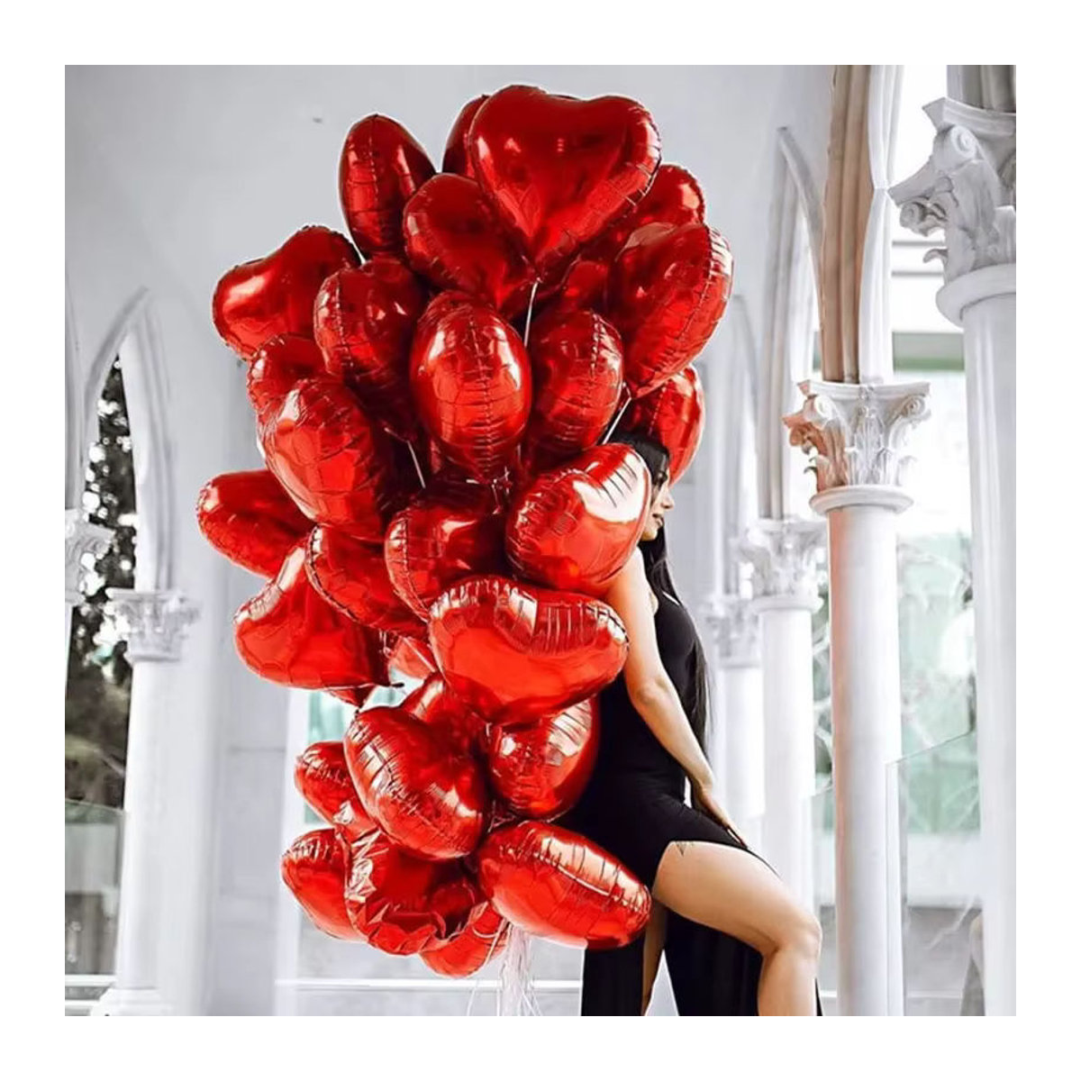 XHLFCJ 45er Set Luftballons mit Herz und Ich liebe dich Schriftzug in Rot für Valentinstag, Hochzeit und Geburtstag - Bild 3