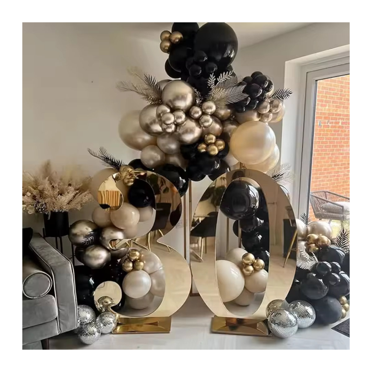 XHLFCJ Luftballon Girlande Bogen Kit in Schwarz, Gold und Weiß für Geburtstag, Hochzeit oder Weihnachten - Bild 2