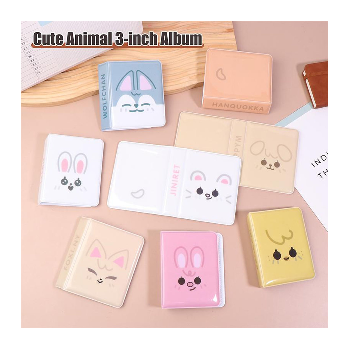 xianyi01 Sammelalbum für Postkarten und Idol-Bilder mit Cartoon-Tier-Motiv in Beige, 3 Zoll - Bild 3