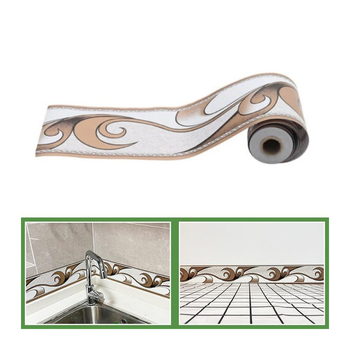 xianyi01 Wandaufkleber Weiß Selbstklebend PVC Wasserdicht DIY Wanddeko B: 5 cm, L: 10 m - Bild 2