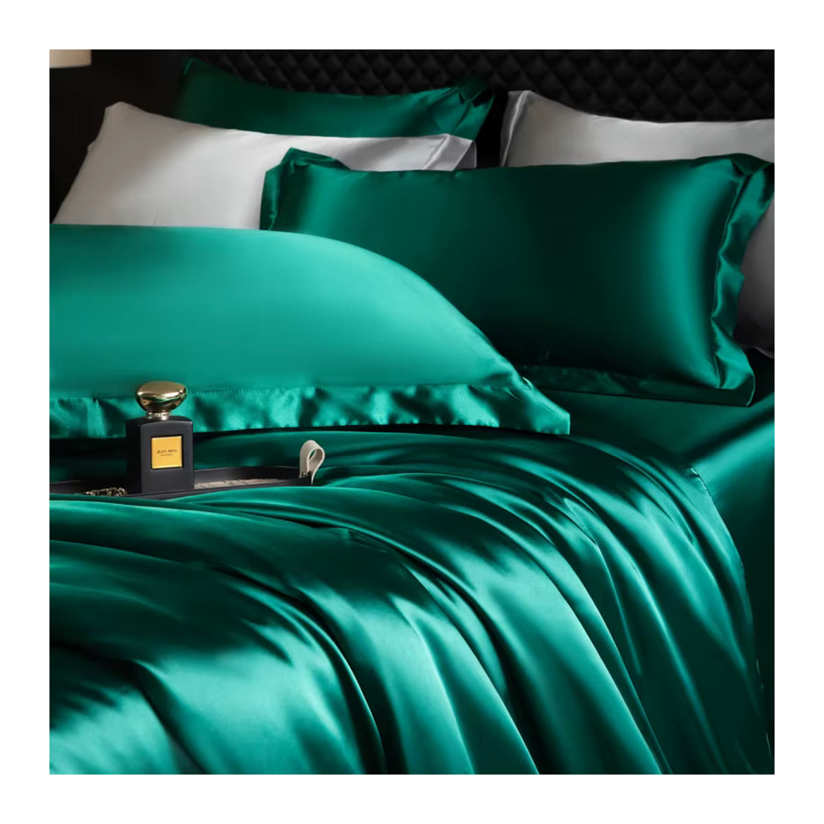Xiao Qi Qi Bettwäsche-Set aus weichem Satin in Yue Guang Lan mit Reißverschluss - Bild 3