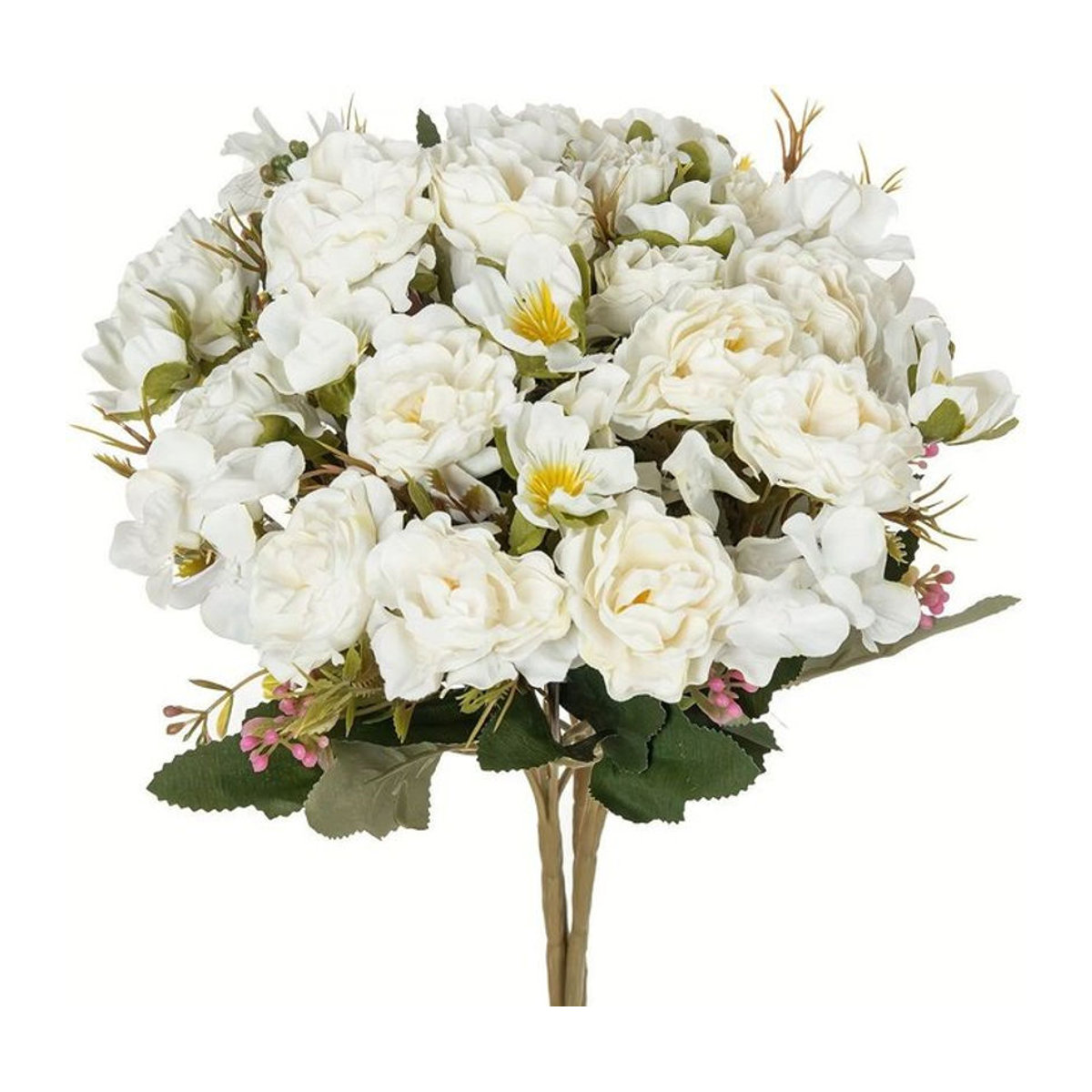 XIAOYINMO Künstliche Rosen Blumensträuße in Weiß für Hochzeit und Dekoration - Bild 1