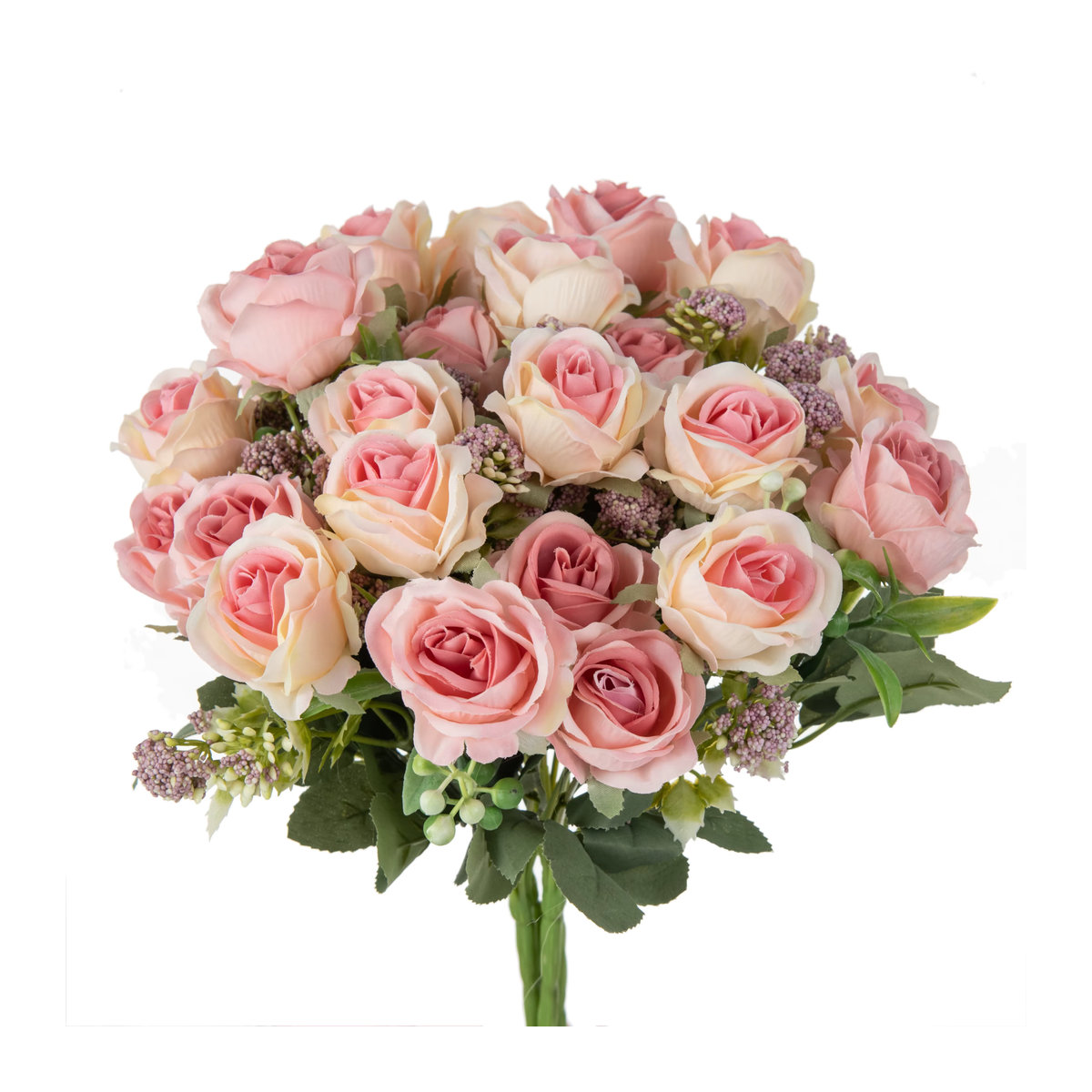 XIAOYINMO Künstliches Rosenbouquet aus Seide in Weiß für Hochzeit und Dekoration - Bild 2