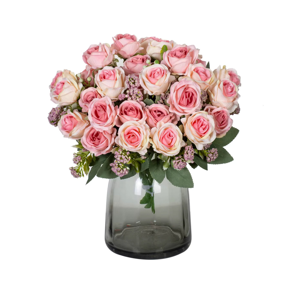 XIAOYINMO Künstliches Rosenbouquet aus Seide in Weiß für Hochzeit und Dekoration - Bild 5