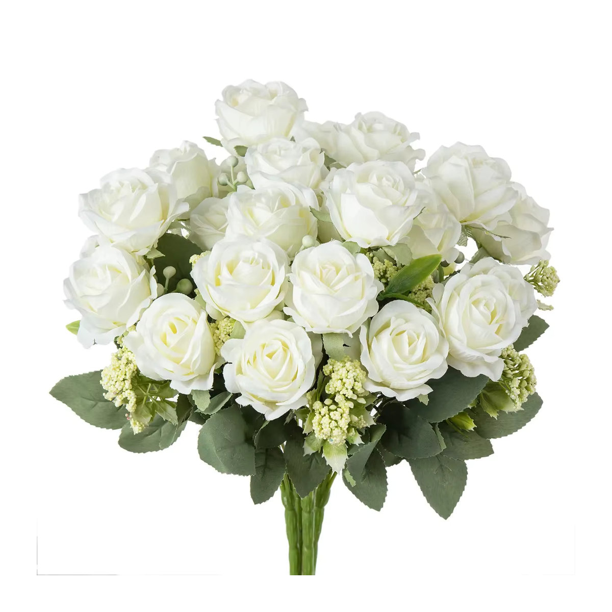 XIAOYINMO Künstliches Rosenbouquet aus Seide in Weiß für Hochzeit und Dekoration - Bild 7