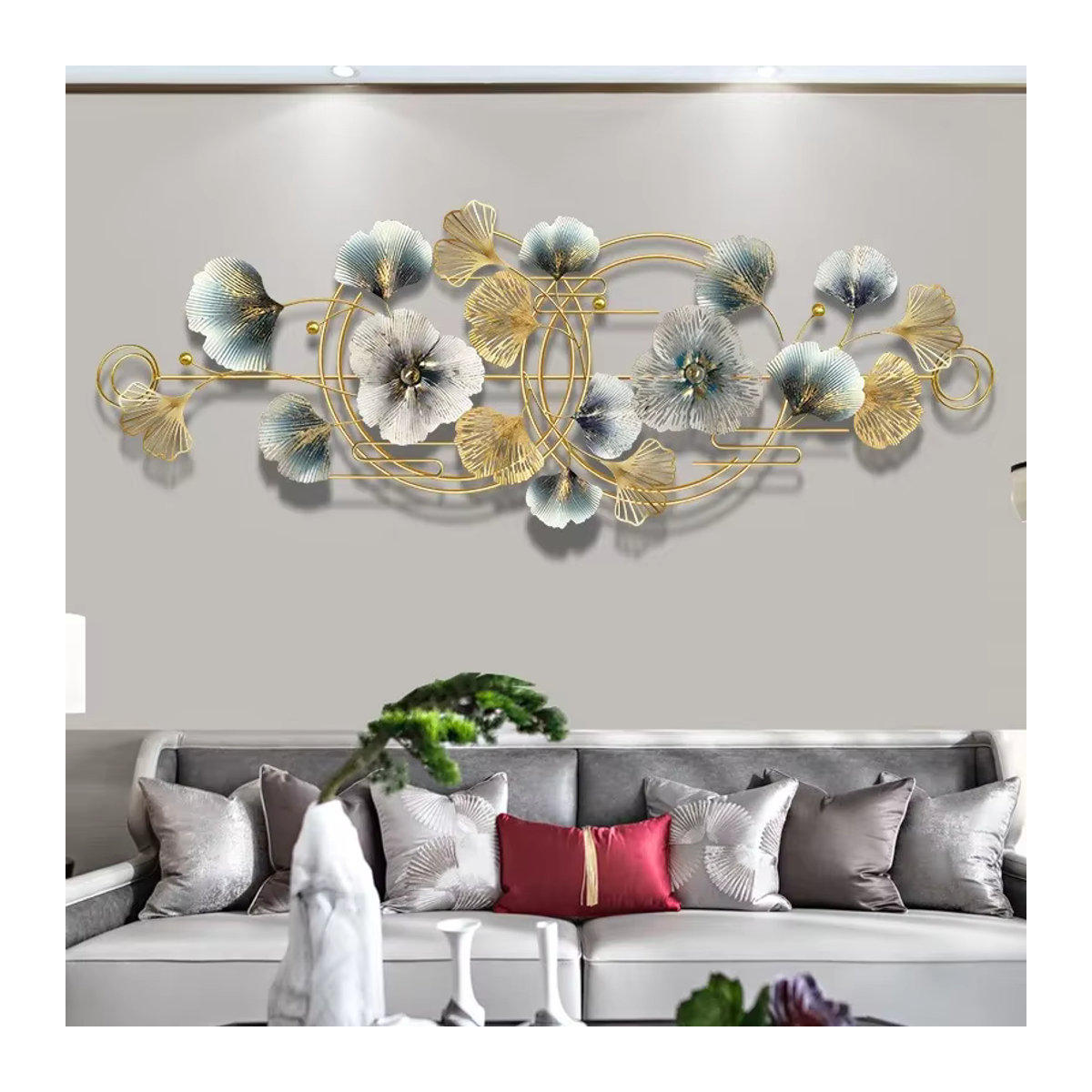 XINCHEN Wanddekoration Ginkgoblatt aus Metall in minimalistischem Design - Bild 2