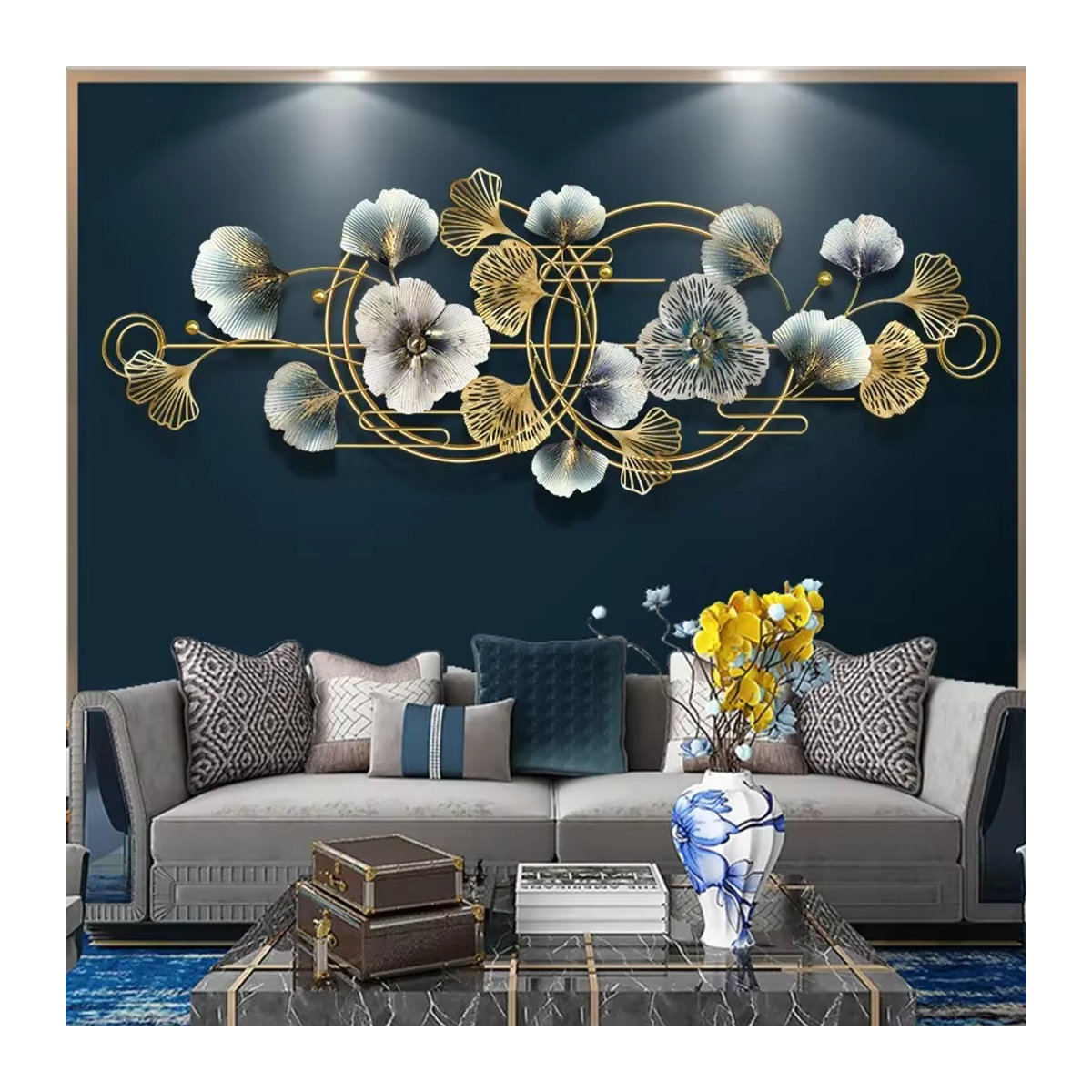 XINCHEN Wanddekoration Ginkgoblatt aus Metall in minimalistischem Design - Bild 3