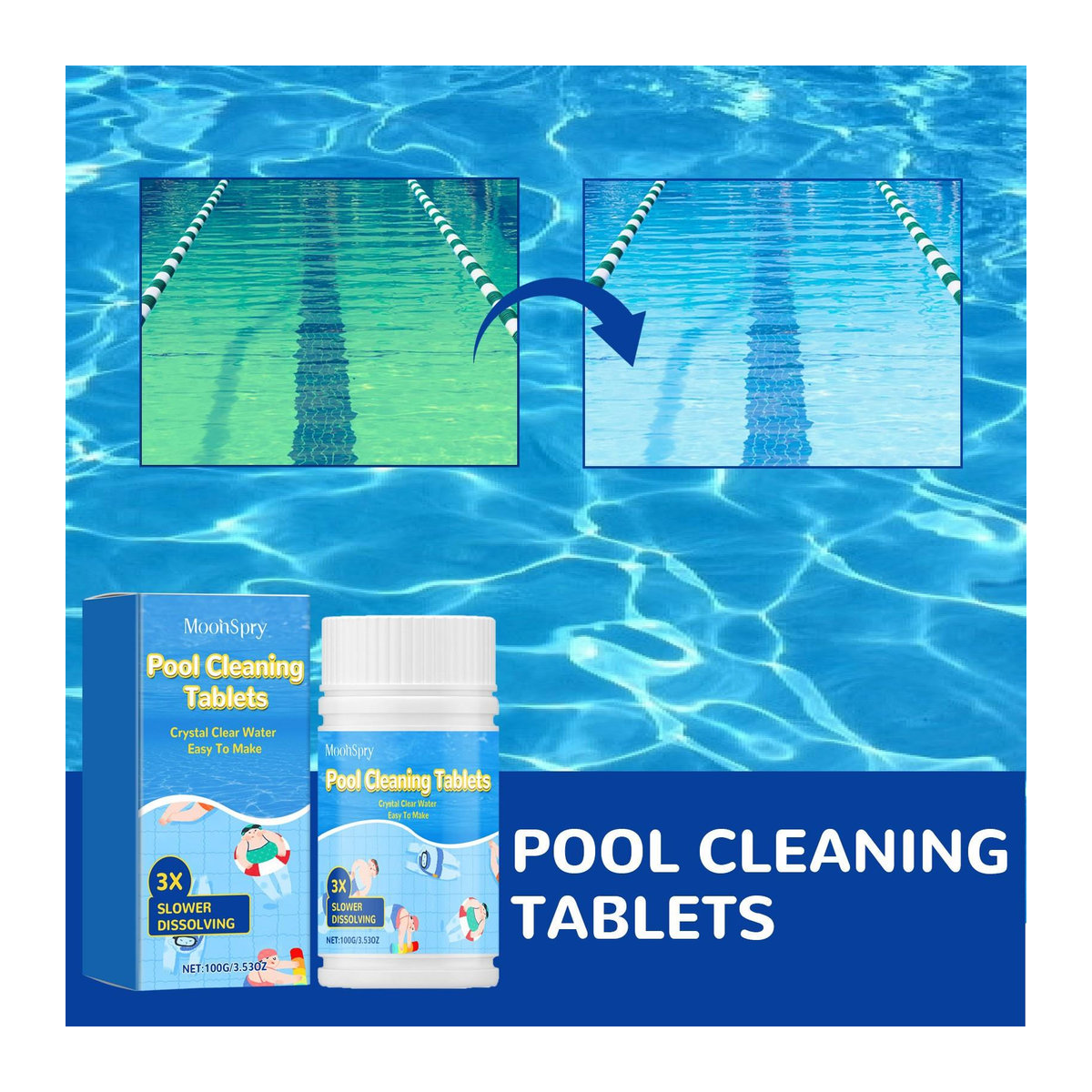 Xingben Two Reinigungstabletten für Schwimmbäder mit auflösendem Schwimmerspender zur Desinfektion - Bild 3