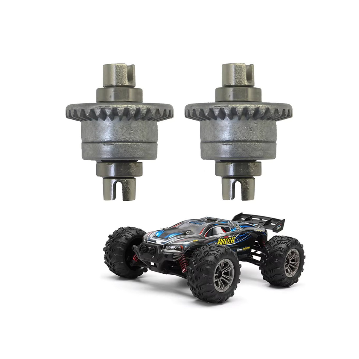 Xinlehong Metall Differential QZJ05 Ersatzteil-Set für 1/16 RC Autos in Silber und Pinkish Grey, 2 Stück - Bild 3