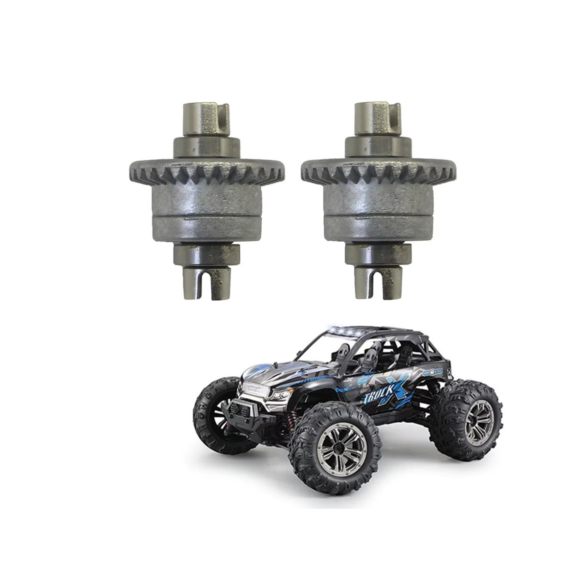 Xinlehong Metall Differential QZJ05 Ersatzteil-Set für 1/16 RC Autos in Silber und Pinkish Grey, 2 Stück - Bild 4