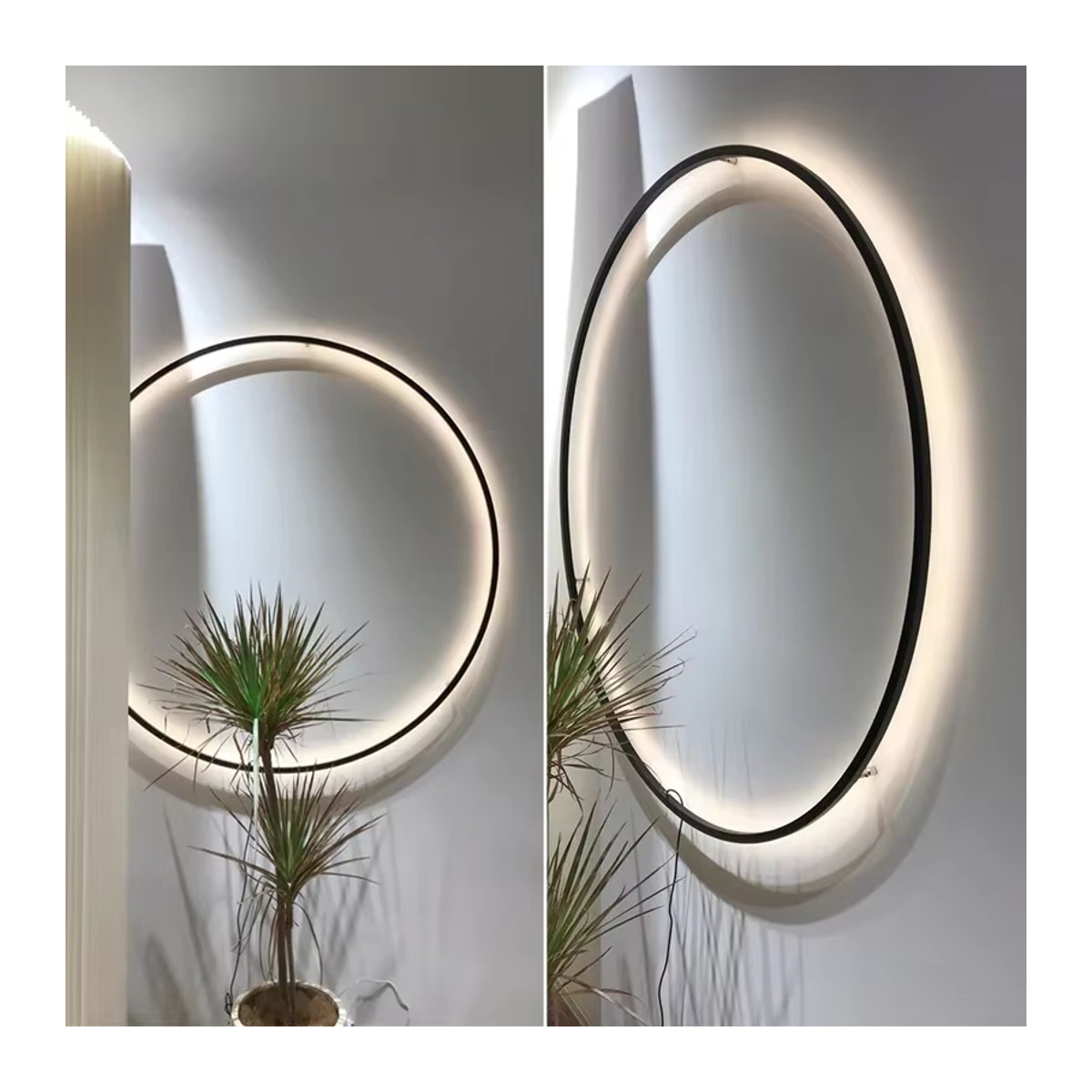 Xiuxiu Moderne LED Wandleuchte im minimalistischen Design mit rundem Ring in Schwarz - Bild 3