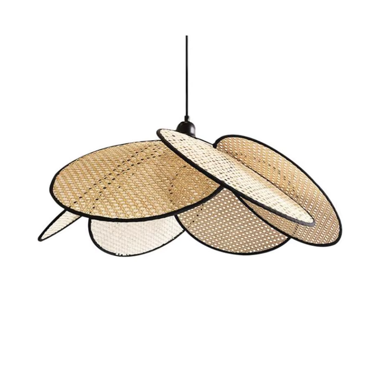 xiuxiu Nordic Kronleuchter aus Bambus und Rattan in Natur für Wohnzimmer, Studio und Küche im skandinavischen Landhaus-Stil - Bild 3