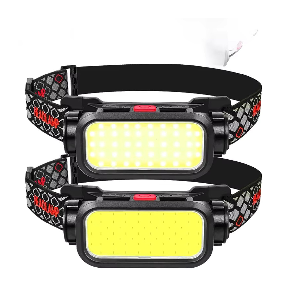 XIWANGFIRE COB-Stirnlampe mit rotem Licht, USB wiederaufladbar, wasserdicht, LED-Scheinwerfer mit 4 Modi für Nachtangeln und Outdoor - Bild 6