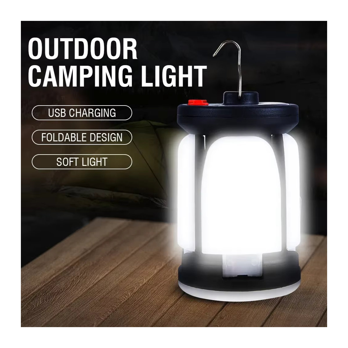 XIWANGFIRE LED Blatt Camping Lampe Solar und USB aufladbare Außenbeleuchtung für Zelt, Angeln und Reisen - Bild 3