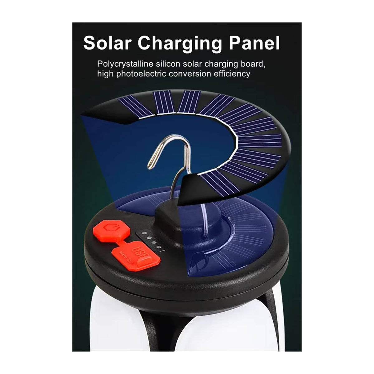 XIWANGFIRE LED Blatt Camping Lampe Solar und USB aufladbare Außenbeleuchtung für Zelt, Angeln und Reisen - Bild 4