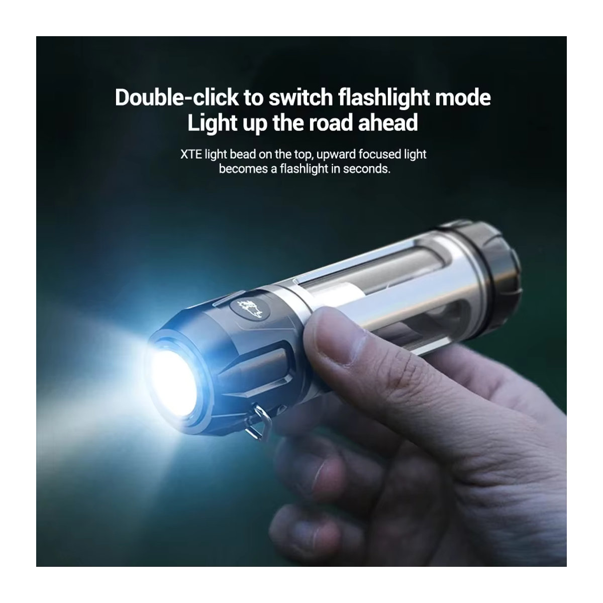 XIWANGFIRE Tragbare Outdoor-Campinglampe mit einstellbarer Dimmung, langer Akkulaufzeit und Haken- sowie Ständerhalterung für Wandern und Angeln - Bild 3