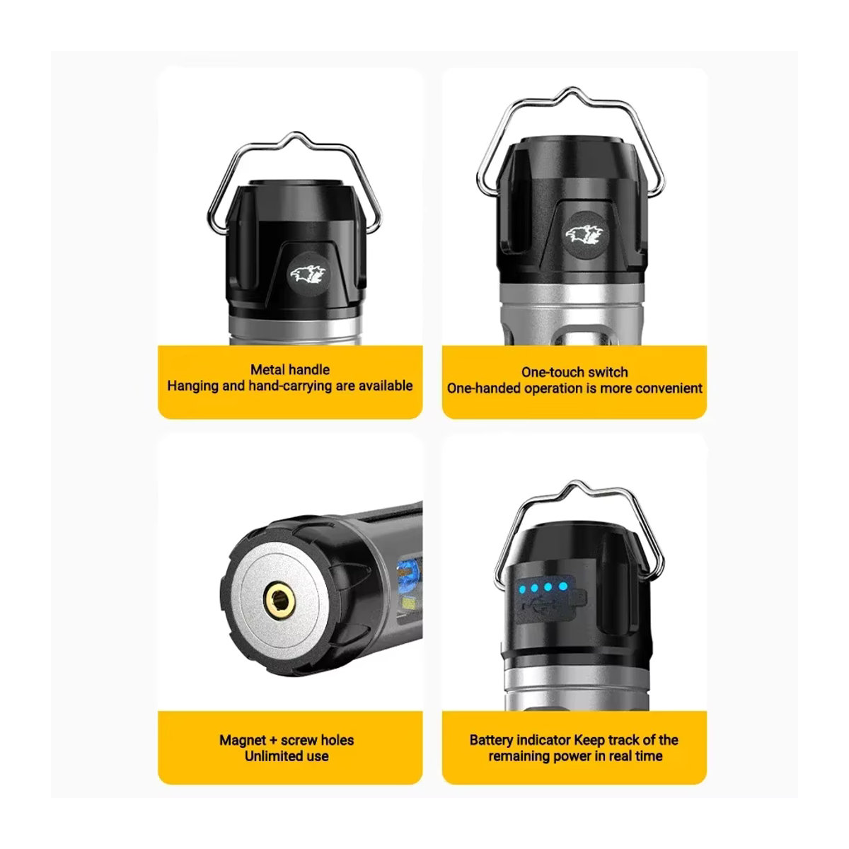 XIWANGFIRE Tragbare Outdoor-Campinglampe mit einstellbarer Dimmung, langer Akkulaufzeit und Haken- sowie Ständerhalterung für Wandern und Angeln - Bild 5