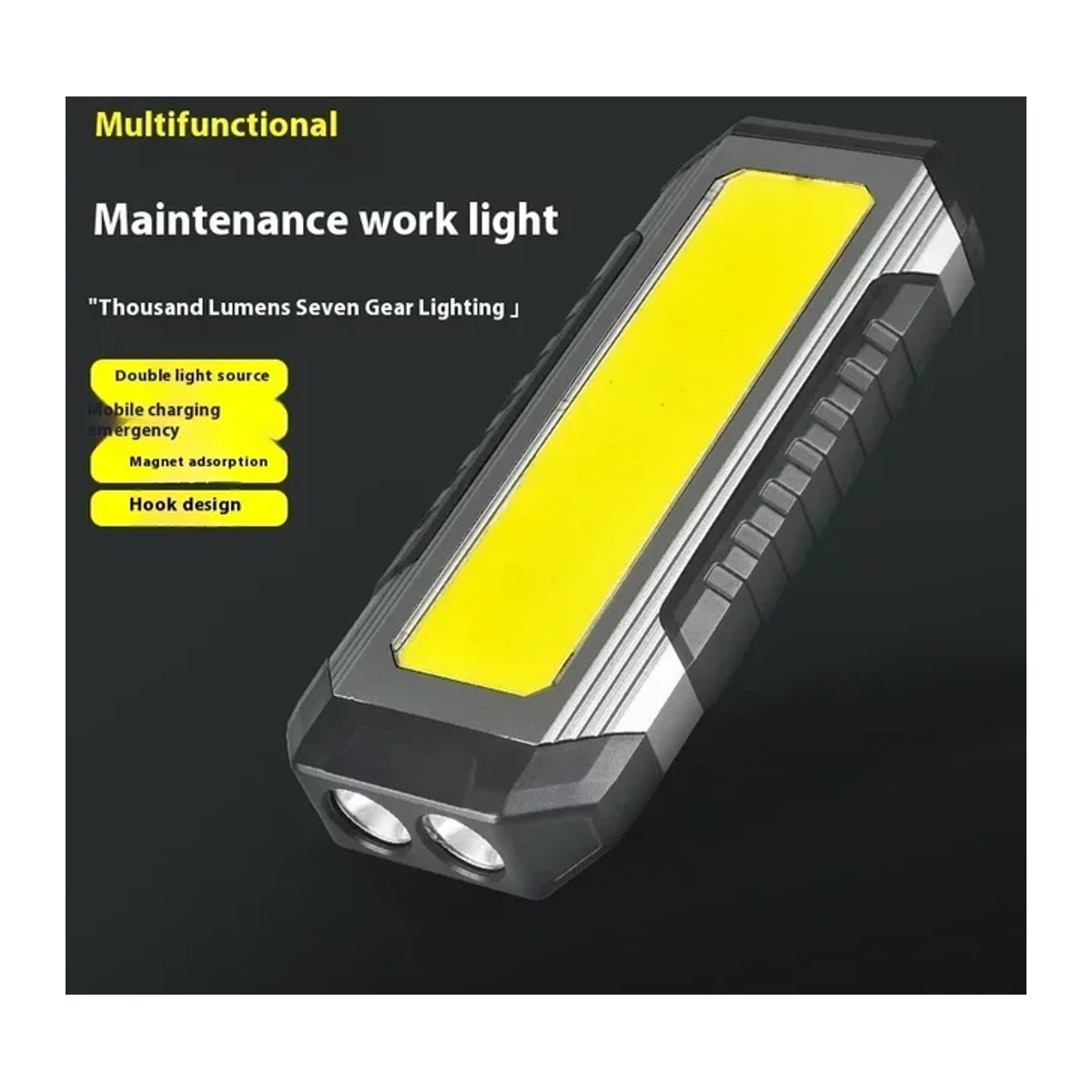 XIWANGFIRE Wasserdichte COB-Arbeitslampe mit Magnet und 4000 mAh Akku, tragbare Multimode-Taschenlampe mit XPE-Leuchte für Camping und Outdoor - Bild 1