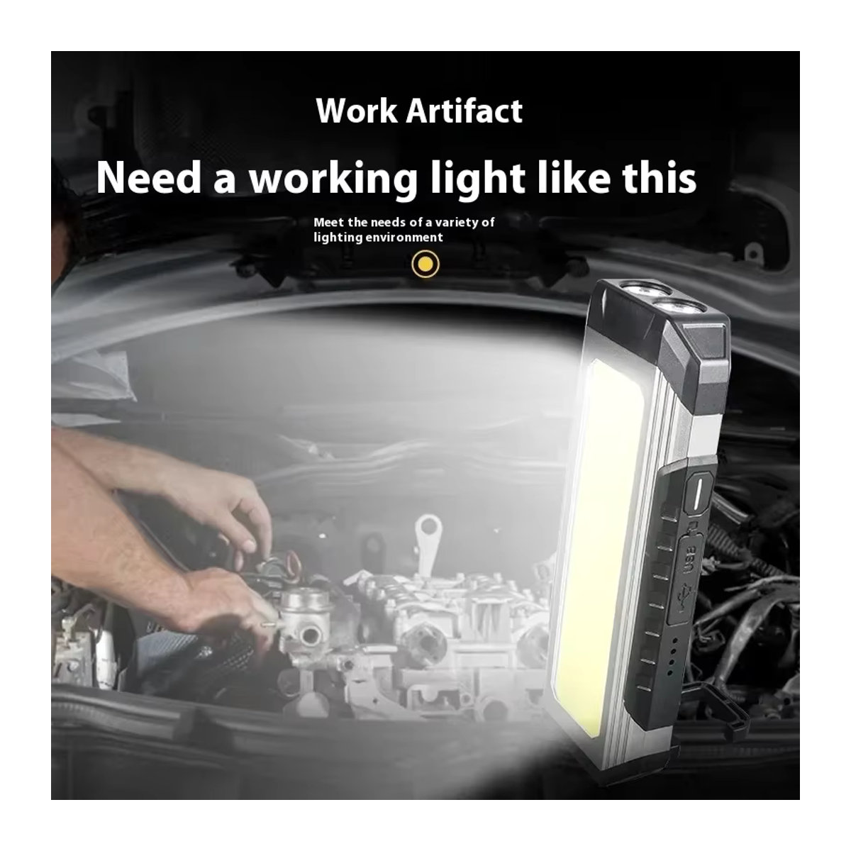 XIWANGFIRE Wasserdichte COB-Arbeitslampe mit Magnet und 4000 mAh Akku, tragbare Multimode-Taschenlampe mit XPE-Leuchte für Camping und Outdoor - Bild 4