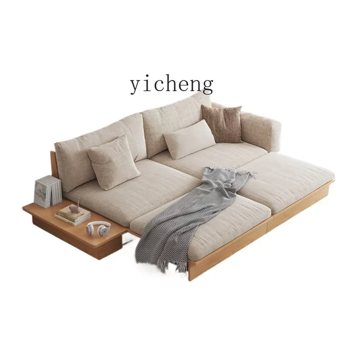 XL Schlafsofa aus japanischem Massivholz als klappbares Multifunktions-Bodensofa - Bild 1