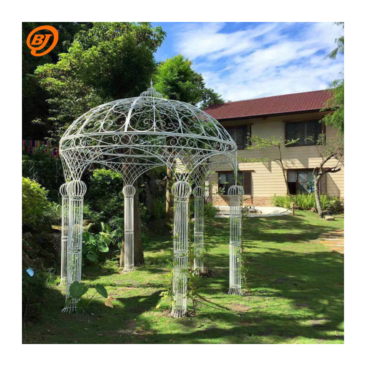 XMSJ Schmiedeeiserner Pavillon im Jurten-Design für den Garten und Außenbereich - Bild 3