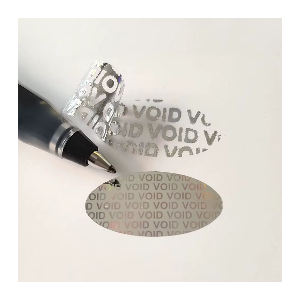 XMYLNG 100 Stück Hologramm Sicherheits Siegel oval in Silber oder Gold, Anti-Fälschung Etiketten zur Manipulationserkennung, B: 2 cm - Bild 3