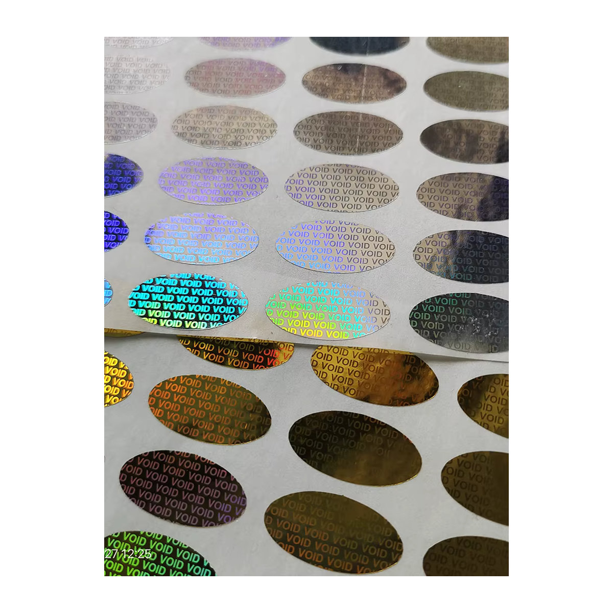 XMYLNG 100 Stück Hologramm Sicherheits Siegel oval in Silber oder Gold, Anti-Fälschung Etiketten zur Manipulationserkennung, B: 2 cm - Bild 6