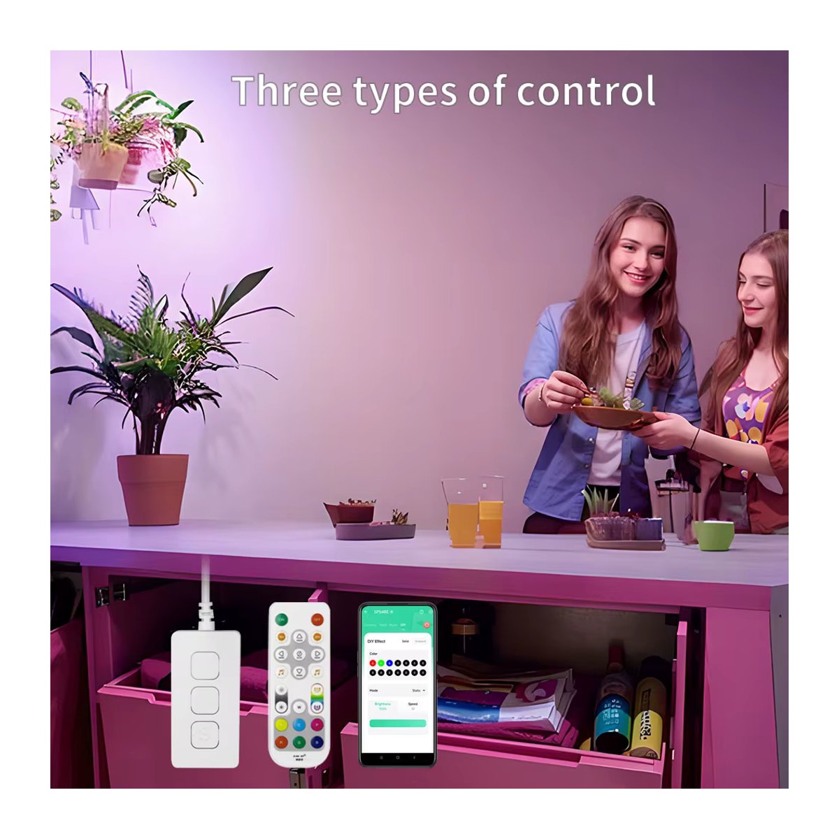 Xnbada SP548E WiFi Musik LED Controller für adressierbare WS2812b und WS2811 RGB Pixel LED Streifen mit App- und Alexa Sprachsteuerung in Weiß - Bild 3