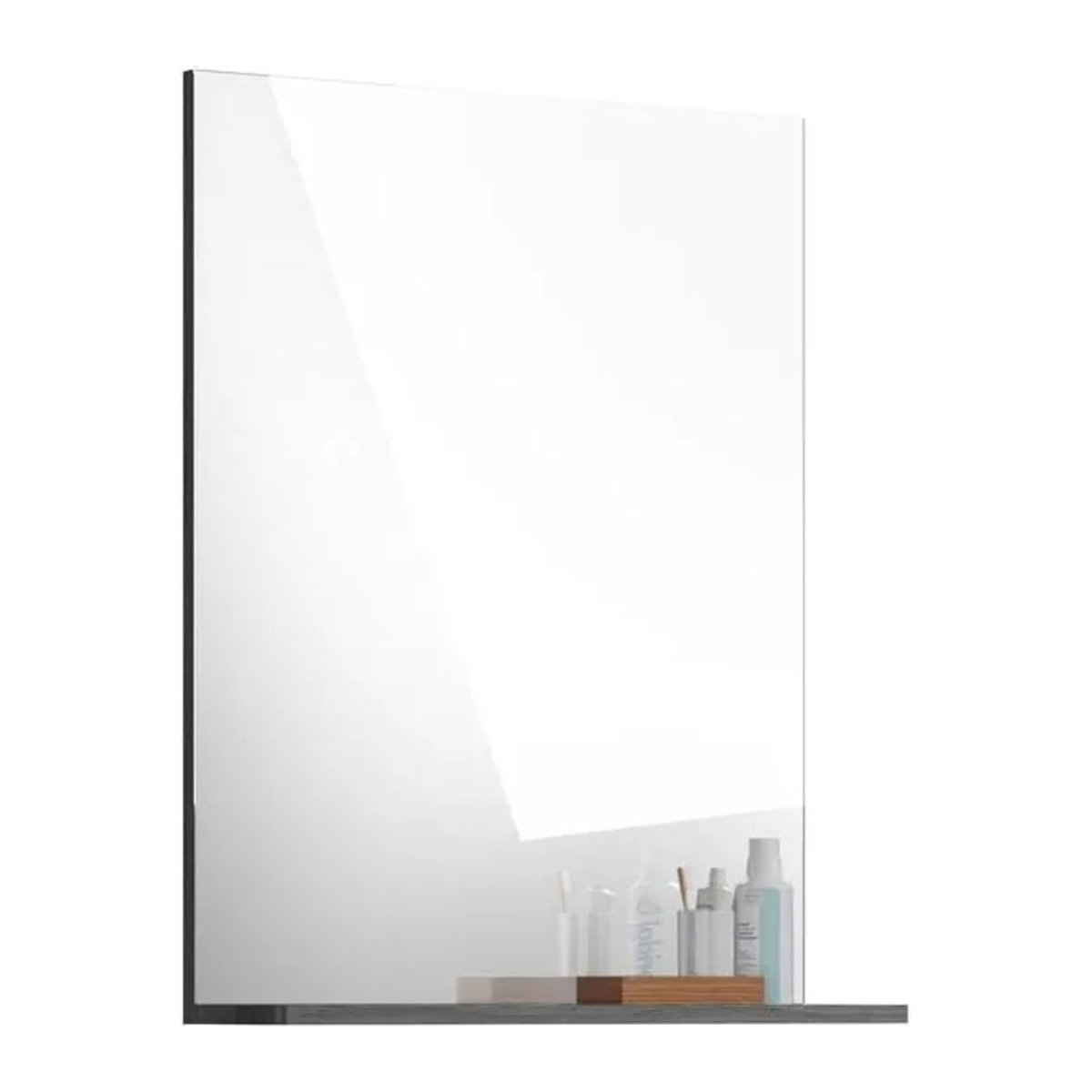 xonox.home Wandspiegel modern rechteckig mit Ablage in Silber und Weiß, B/H/T: 60 x 79 x 18 cm - Bild 3