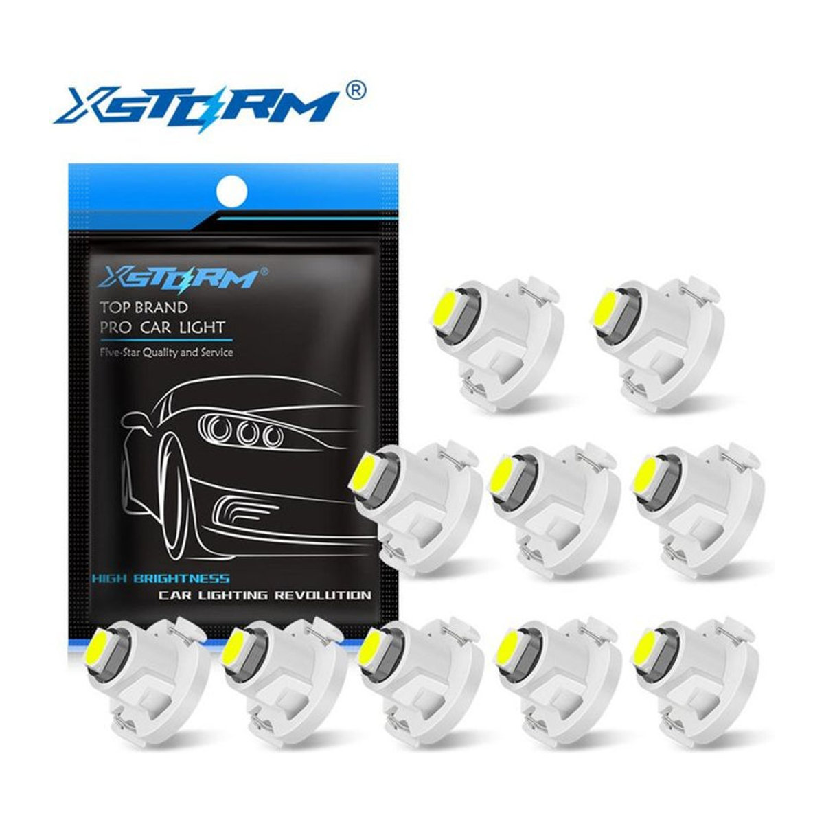 XST Car LED Lights Set mit 10 Stück Superhelle T3 T 4,2 T 4,7 SMD 3030 Lampen in Weiß für Innenraum, Dashboard und Instrumentenbeleuchtung mit Canbus-System - Bild 1