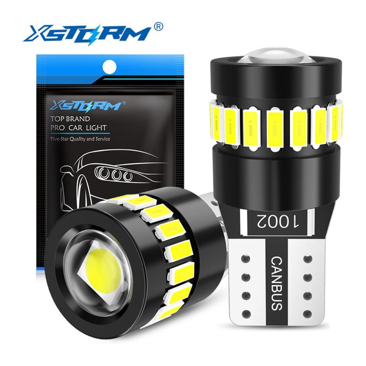 XSTORM T10 W5W LED Canbus Glühbirne für Auto-Innenraum und Kennzeichenleuchte, 1000LM, 12V - Bild 1