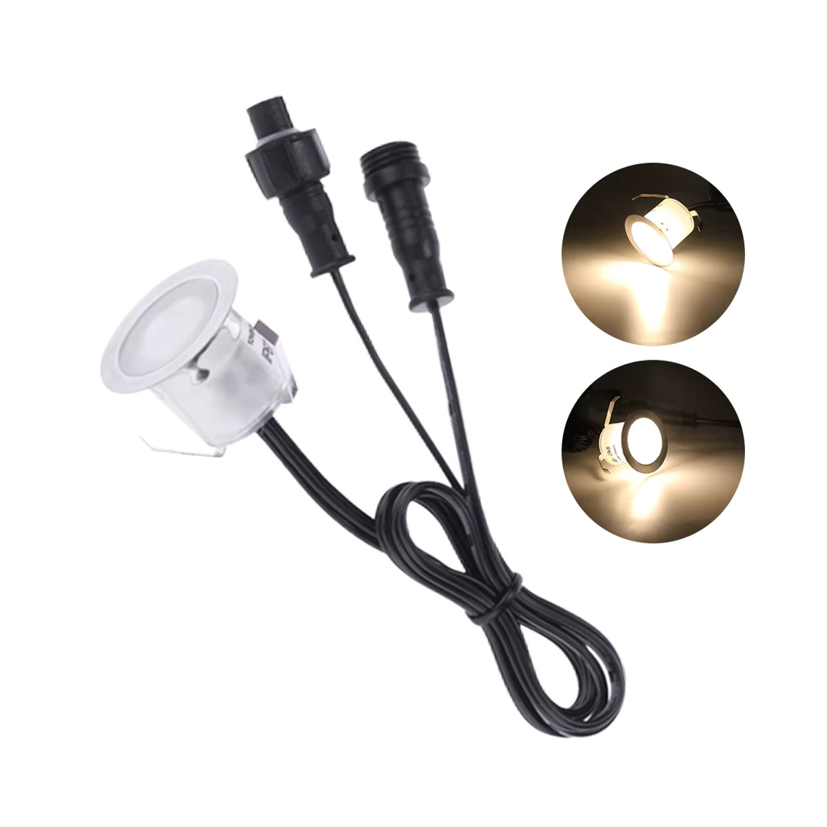 XUNATA LED Einbauleuchten Set für Außenbeleuchtung, 10 oder 16 Stück, IP67 Wasserdicht, Warmweiß, Edelstahl, Farben: Weiß oder Schwarz - Bild 4