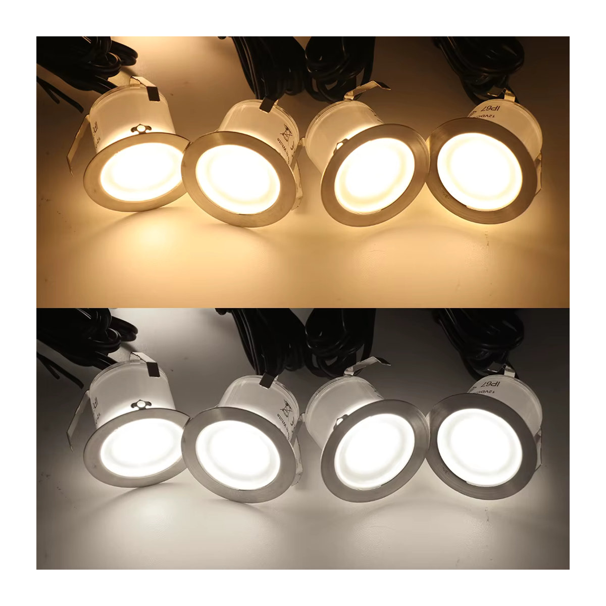 XUNATA LED Einbauleuchten Set für Außenbeleuchtung, 10 oder 16 Stück, IP67 Wasserdicht, Warmweiß, Edelstahl, Farben: Weiß oder Schwarz - Bild 6