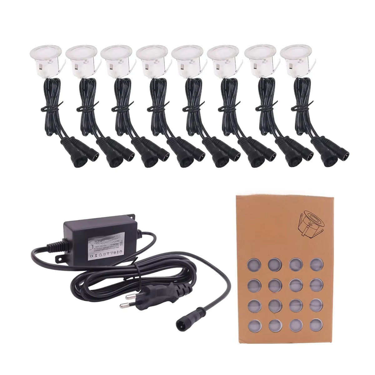 XUNATA LED Einbauleuchten Set für Außenbeleuchtung, 10 oder 16 Stück, IP67 Wasserdicht, Warmweiß, Edelstahl, Farben: Weiß oder Schwarz - Bild 7