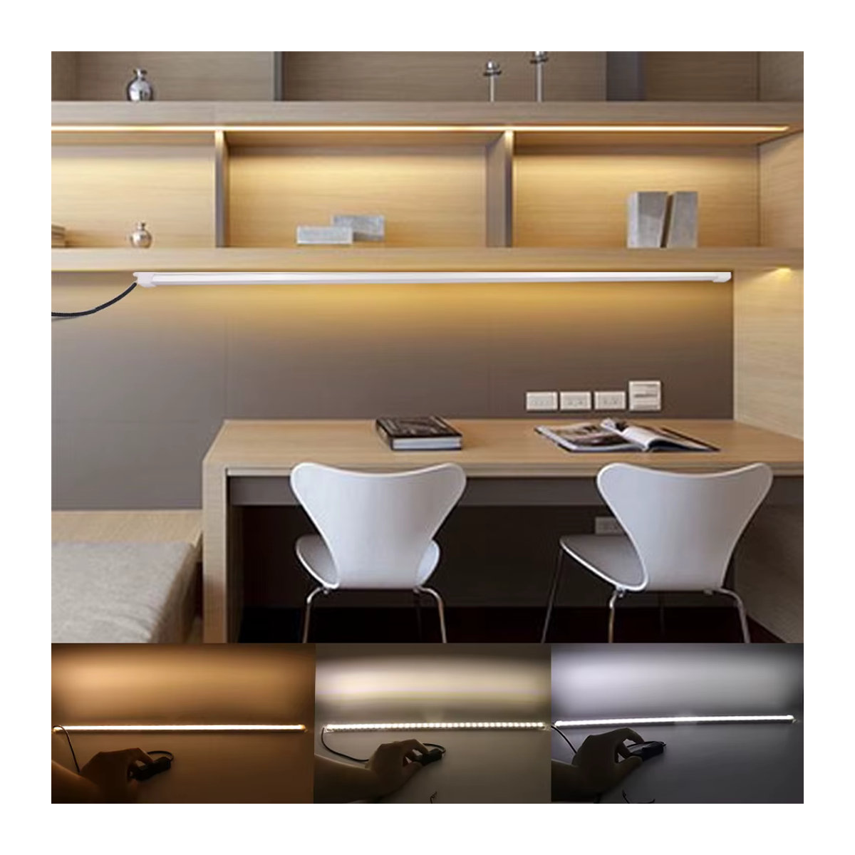 XUNATA LED-Lichtleiste USB-betrieben mit milchig-weißer Abdeckung und 5630 LED-Streifen in minimalistischem Design - Bild 4