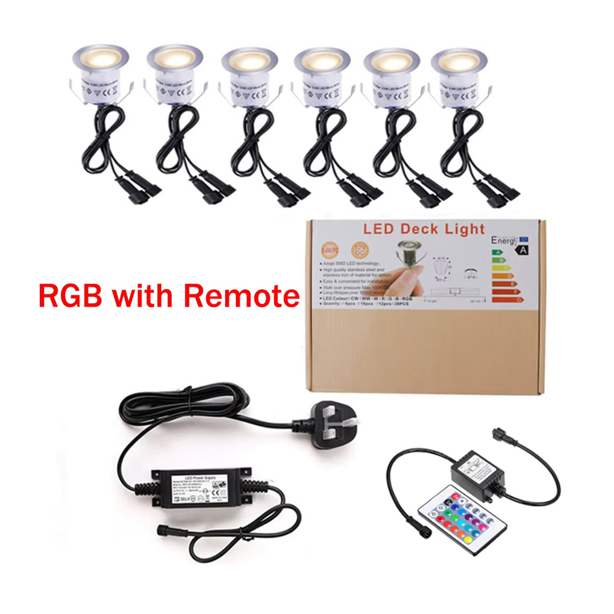 XUNATA RGB LED Außenstrahler Set mit Fernbedienung, Wasserdichte Untergrund-Landschaftscheinwerfer für Garten und Wege, Bunt - Bild 1