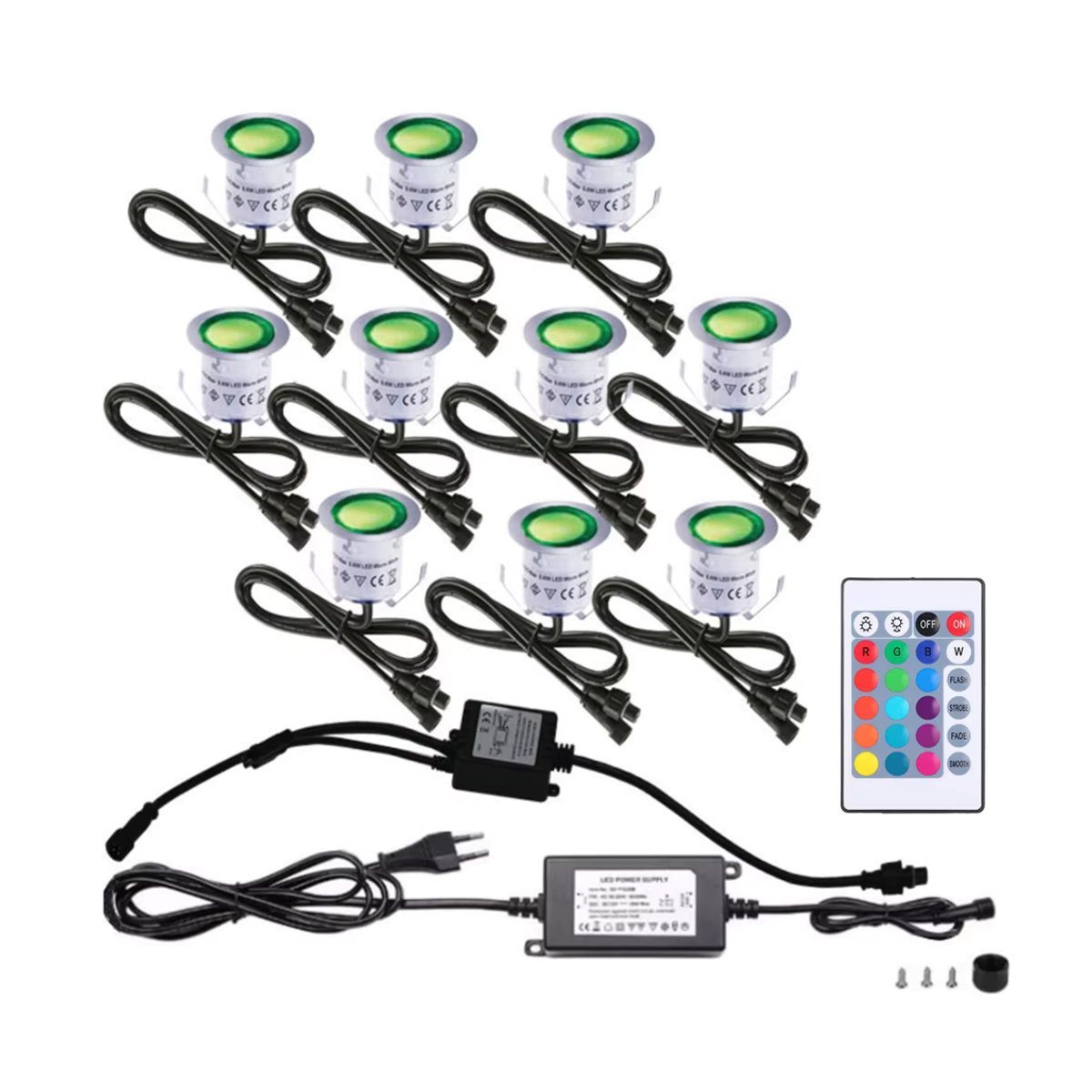 XUNATA RGB LED Außenstrahler Set mit Fernbedienung, Wasserdichte Untergrund-Landschaftscheinwerfer für Garten und Wege, Bunt - Bild 3