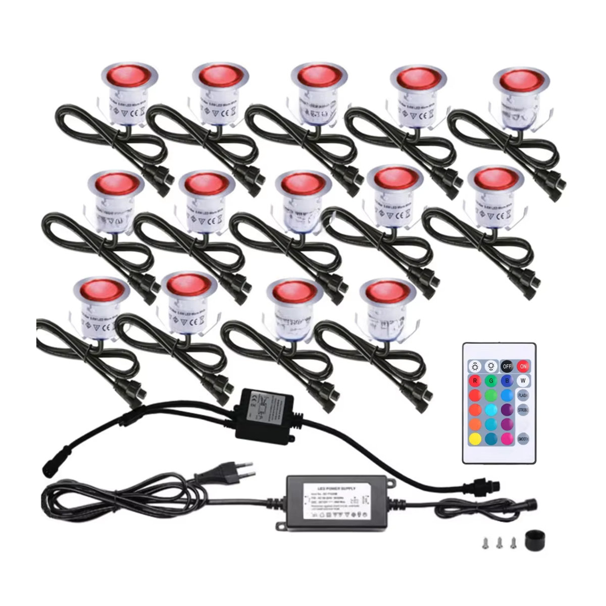 XUNATA RGB LED Außenstrahler Set mit Fernbedienung, Wasserdichte Untergrund-Landschaftscheinwerfer für Garten und Wege, Bunt - Bild 5