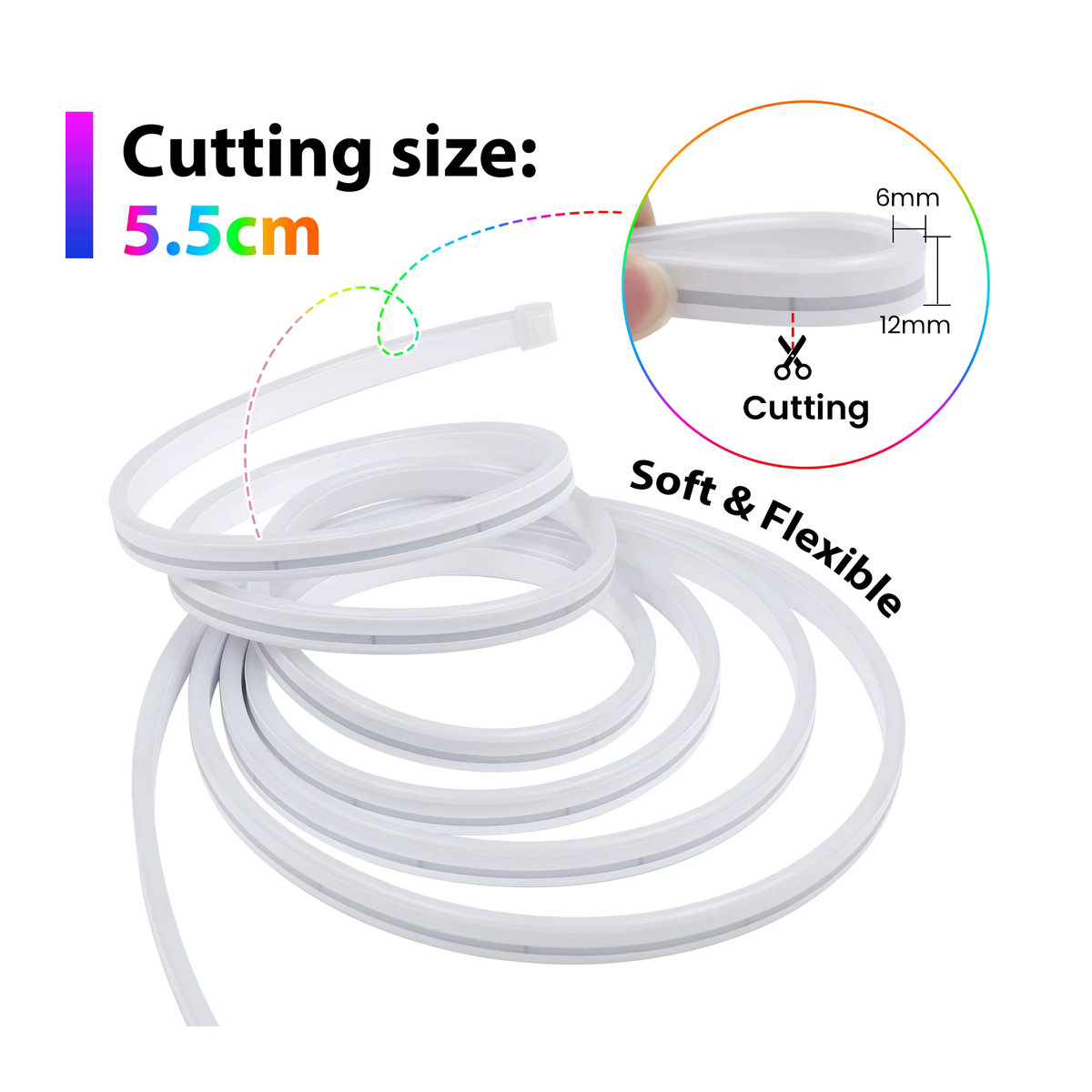 XUNATA RGB LED Neonlicht Bluetooth LED Streifen mit Fernbedienung, SMD2835 108Leds/m, wasserdicht, AA Batteriebetrieben, DC5V - Bild 2